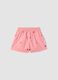 Pink pure cotton shorts with floral sequins_1