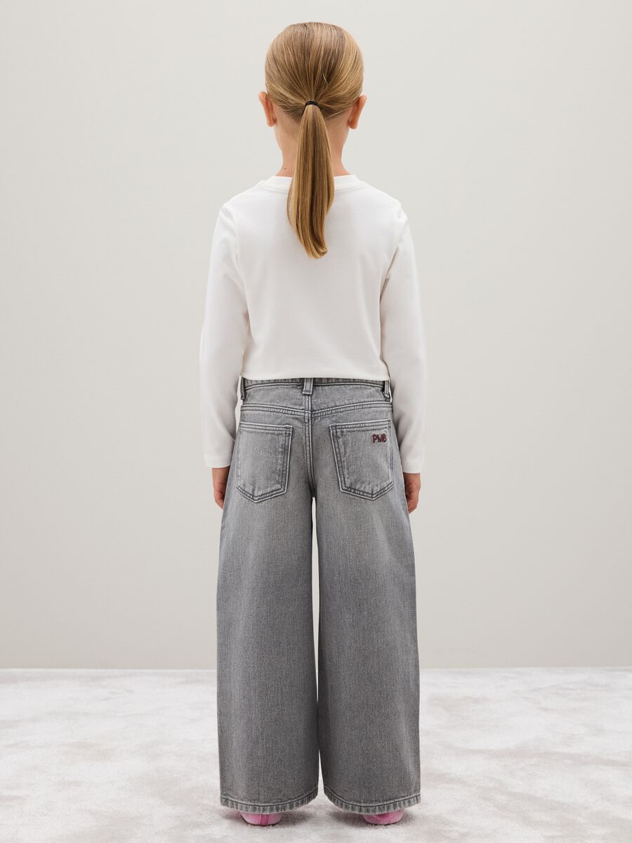 Girls' pure cotton grey jeans_1
