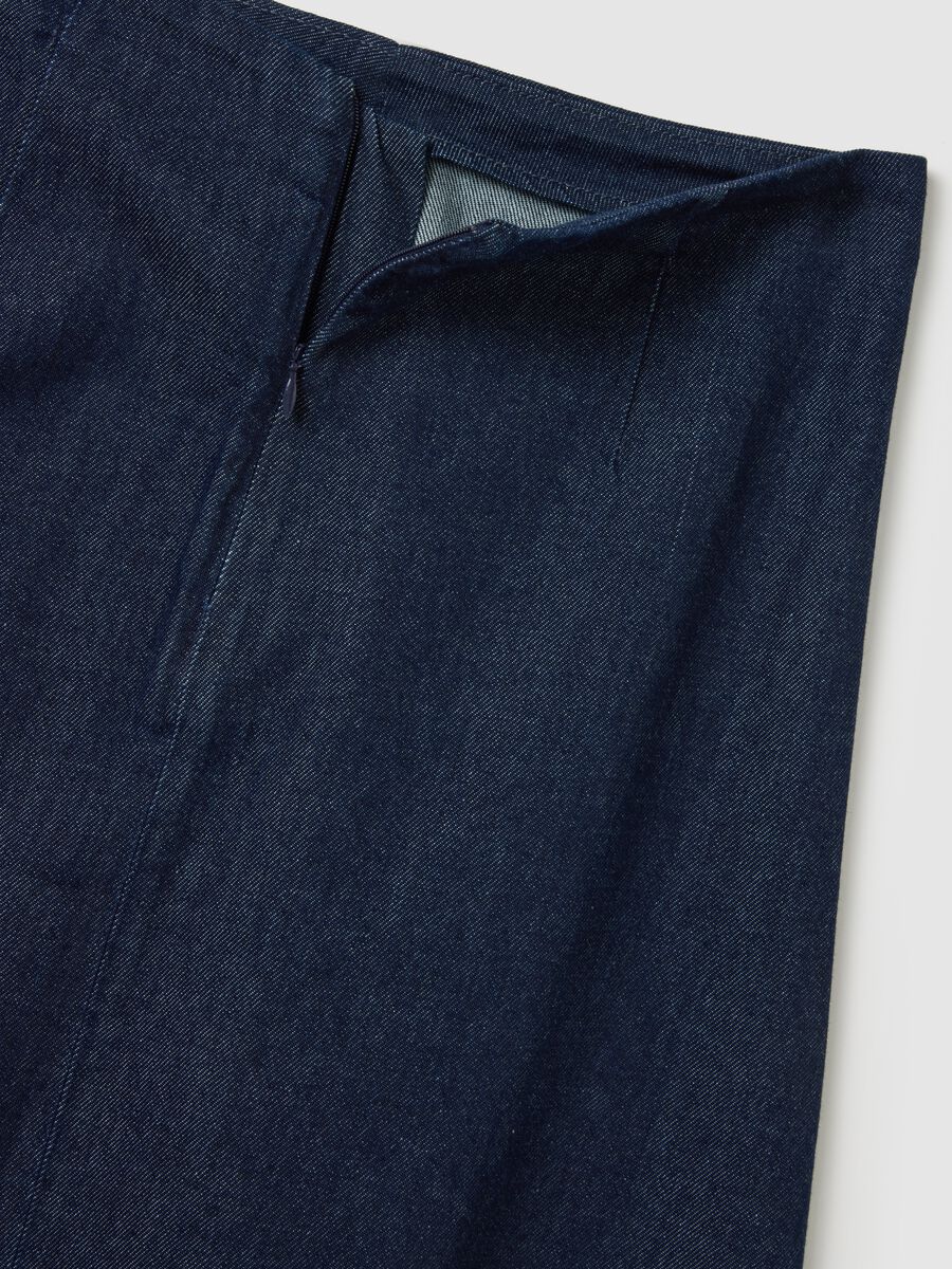 Pure Cotton Blue Skirt Regular Fit_5
