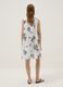 White pure cotton mini dress with floral print_3