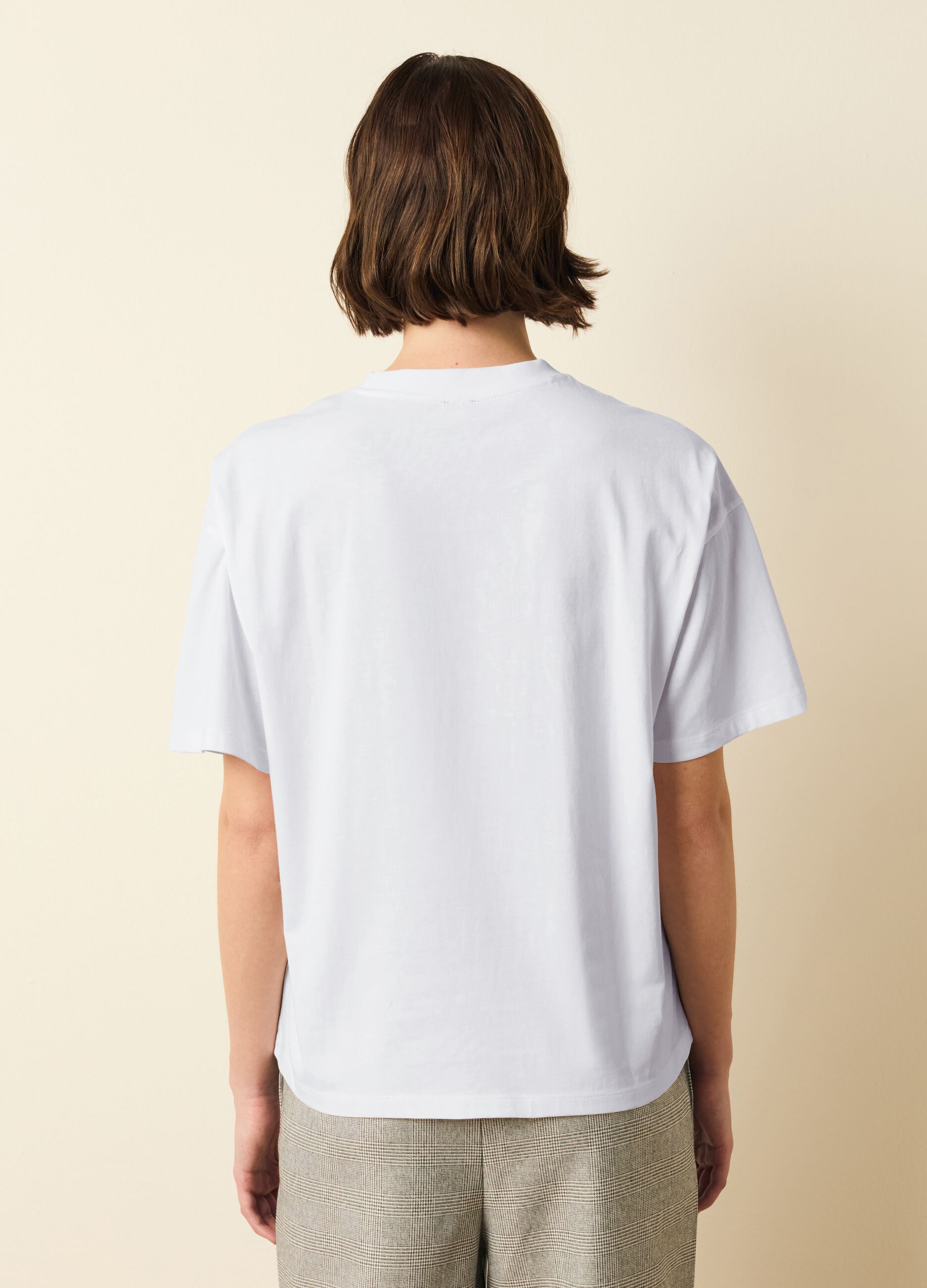 T-shirt with embroidery and print