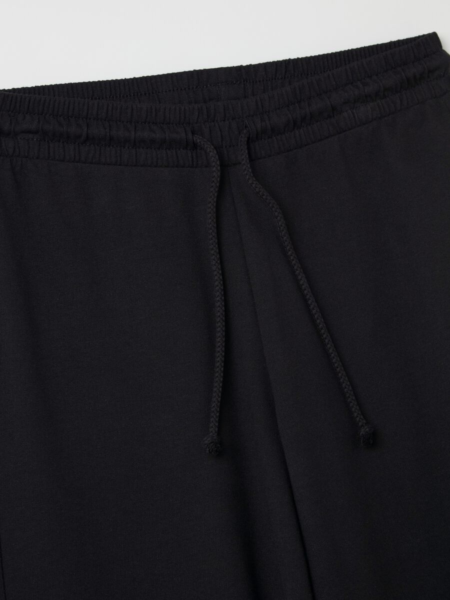 Wide-leg joggers in fleece_5