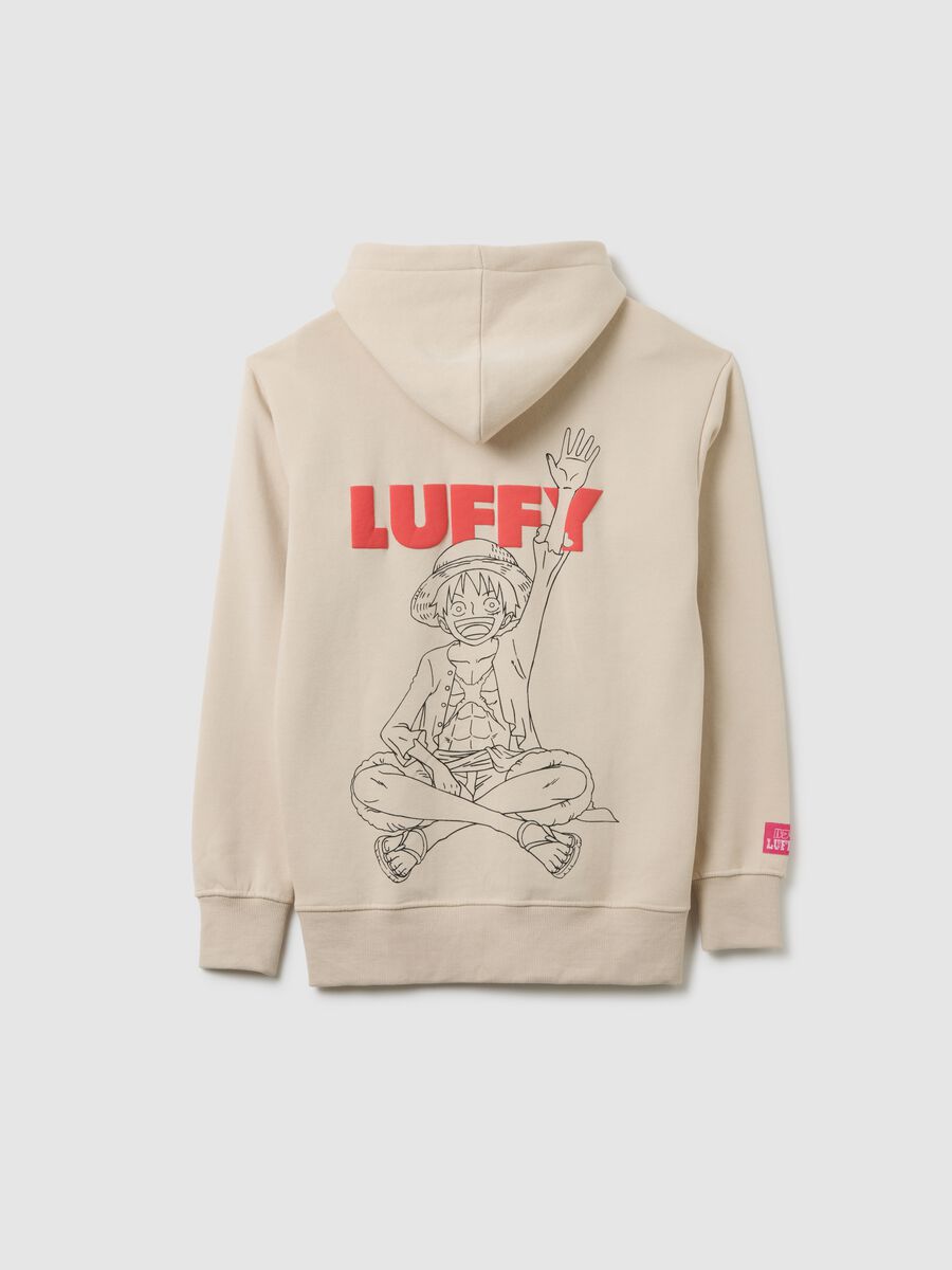 Children's beige cotton-blend sweatshirt with One Piece logo_1
