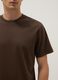 T-shirt girocollo in puro cotone marrone regular fit_3