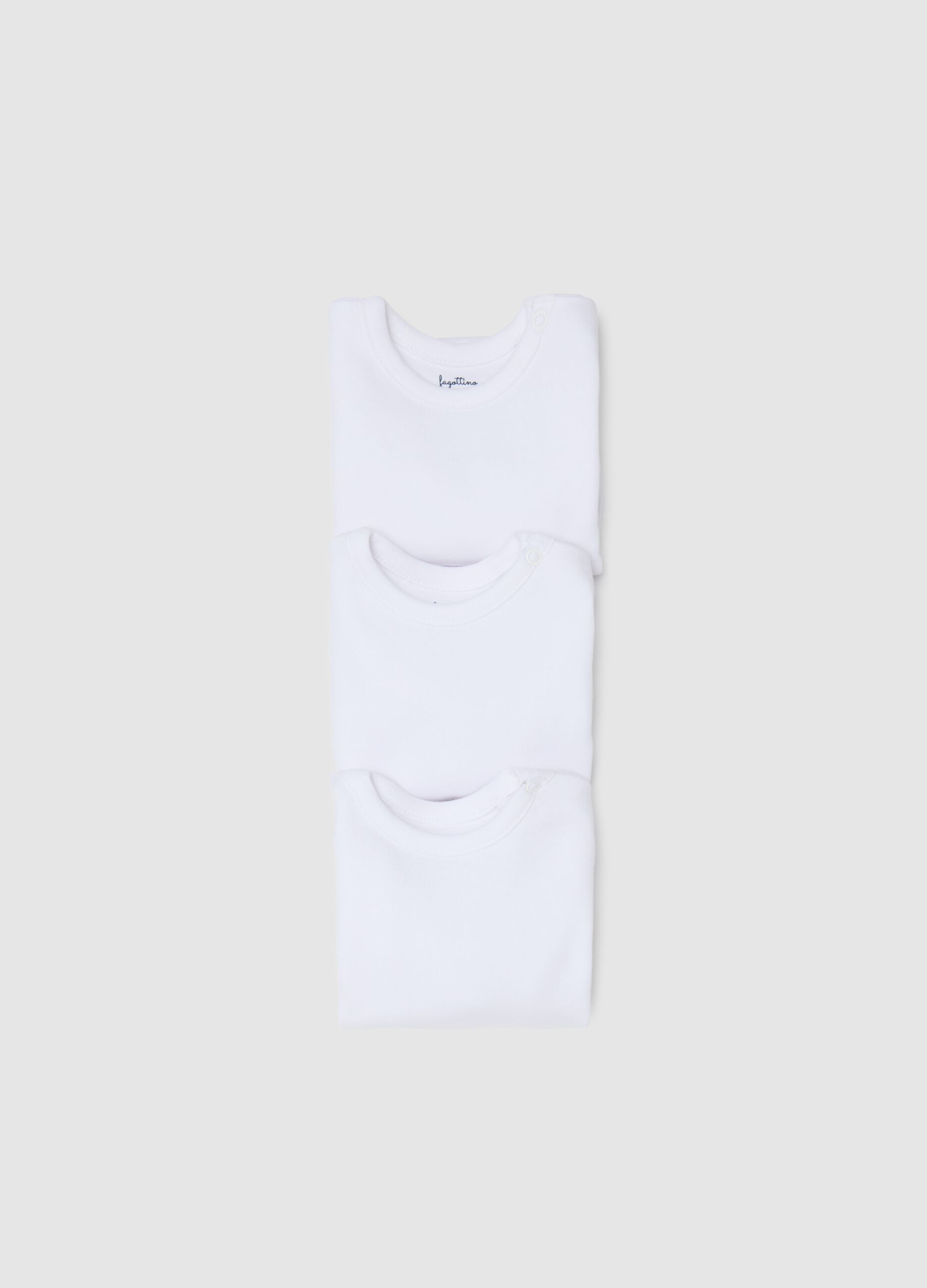 Pure White Cotton Baby Bodysuit Tripack
