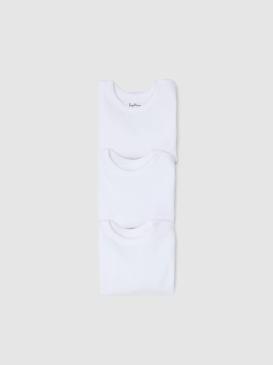 Pure White Cotton Baby Bodysuit Tripack_3