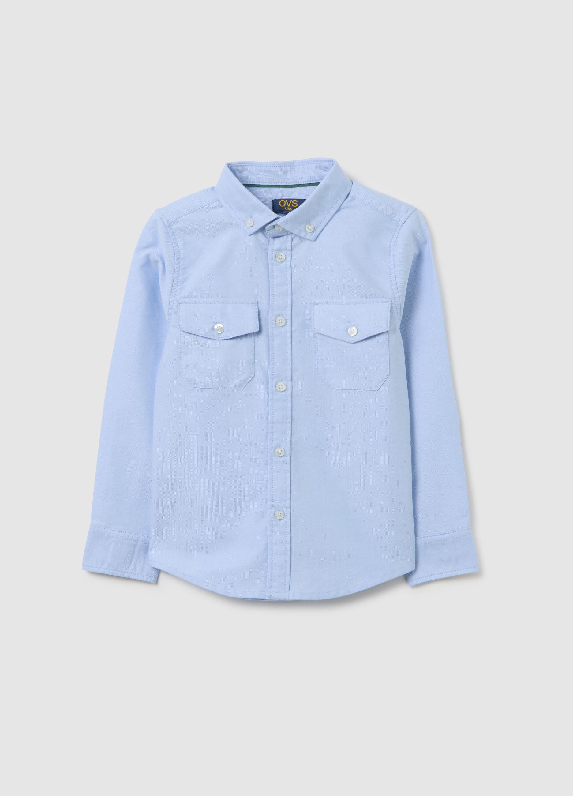 Children's blue regular fit pure cotton shirt