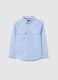 Children's blue regular fit pure cotton shirt_0
