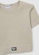 Beige stretch fabric T-shirt regular fit_5