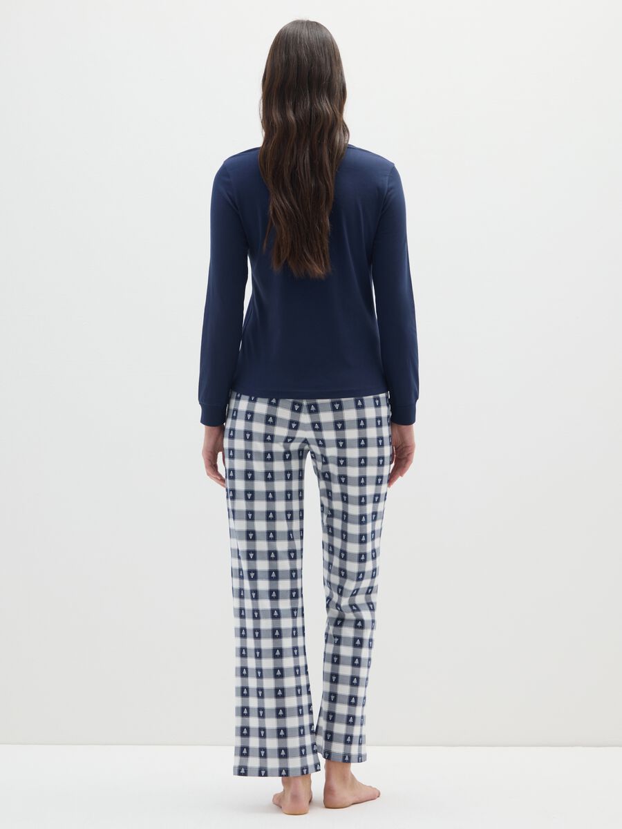 Multicolour regular fit pyjamas in pure cotton_2