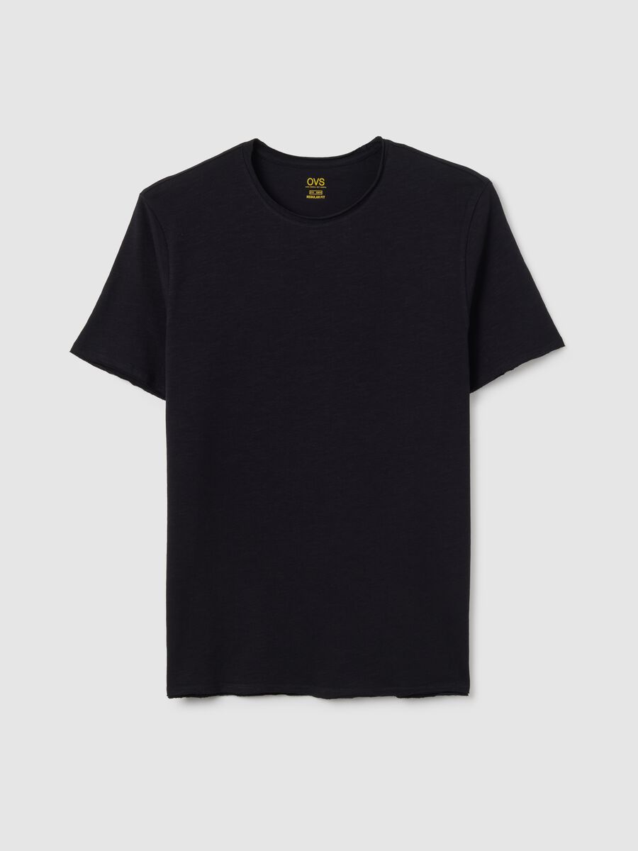 Men's black pure cotton t-shirt regular fit_0