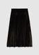 Black Velour Regular Fit Long Skirt_4