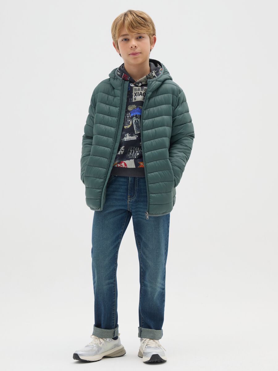 Boys' blue regular fit pure cotton jeans_0