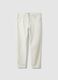 Relaxed fit white stretch cotton denim jeans_4