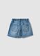 Girls&rsquo; blue denim shorts in 100% cotton, regular fit, with star detail_1