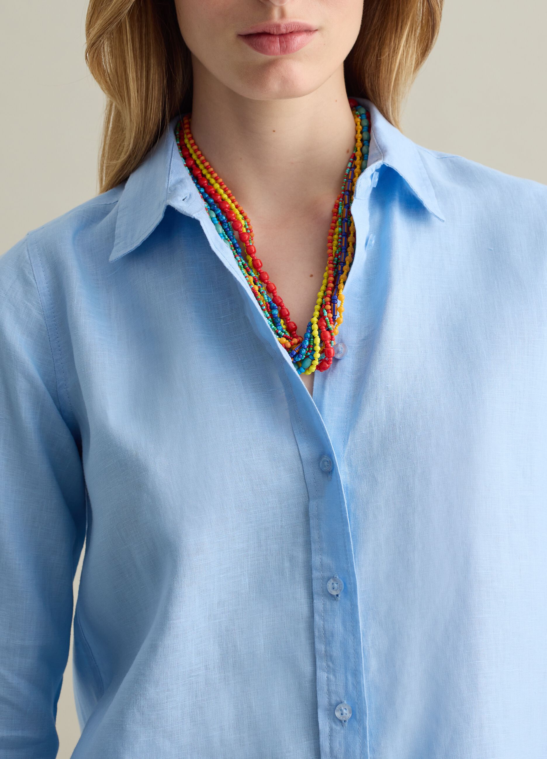 Light blue regular-fit shirt in linen