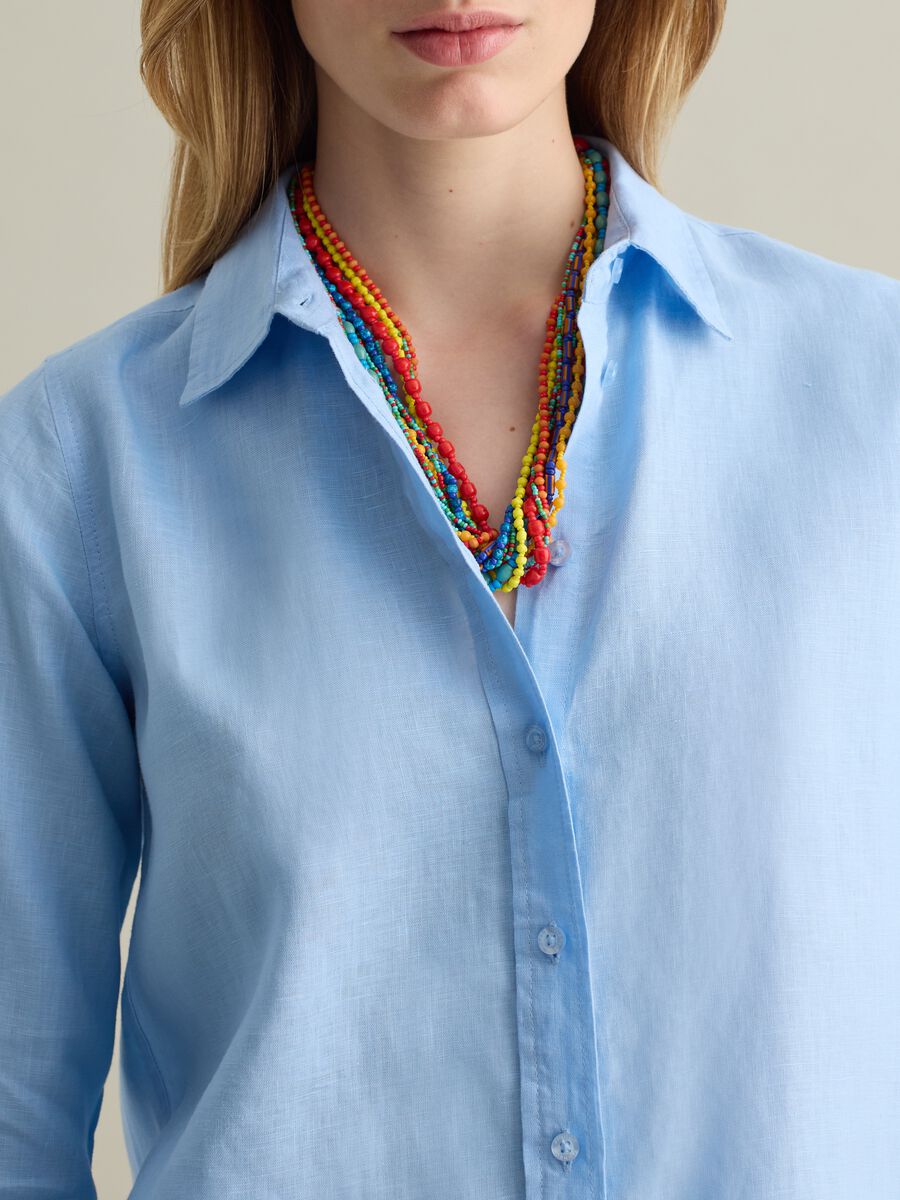 Light blue regular-fit shirt in linen_3