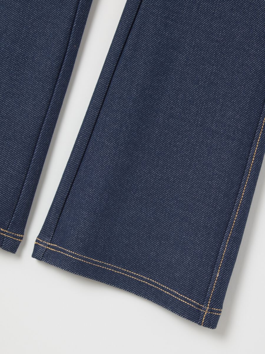 Skinny fit blue cotton leggings for girls_2