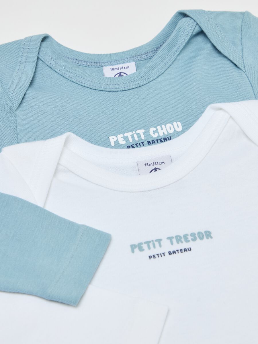 Three-pack long-sleeved bodysuits with lettering print_3