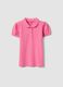 Pink pure cotton girl's polo shirt regular fit_0