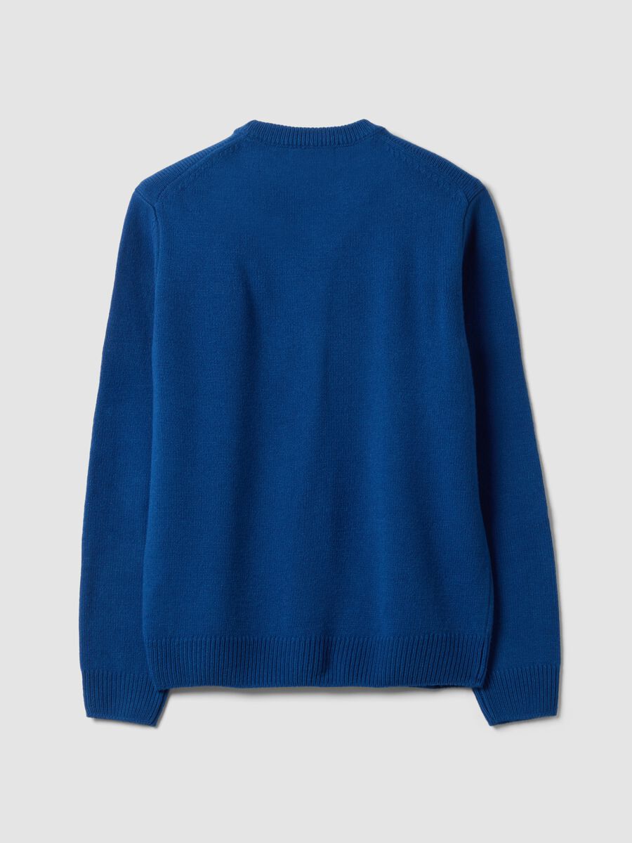 Maglia blu girocollo in jersey knit regular fit_2
