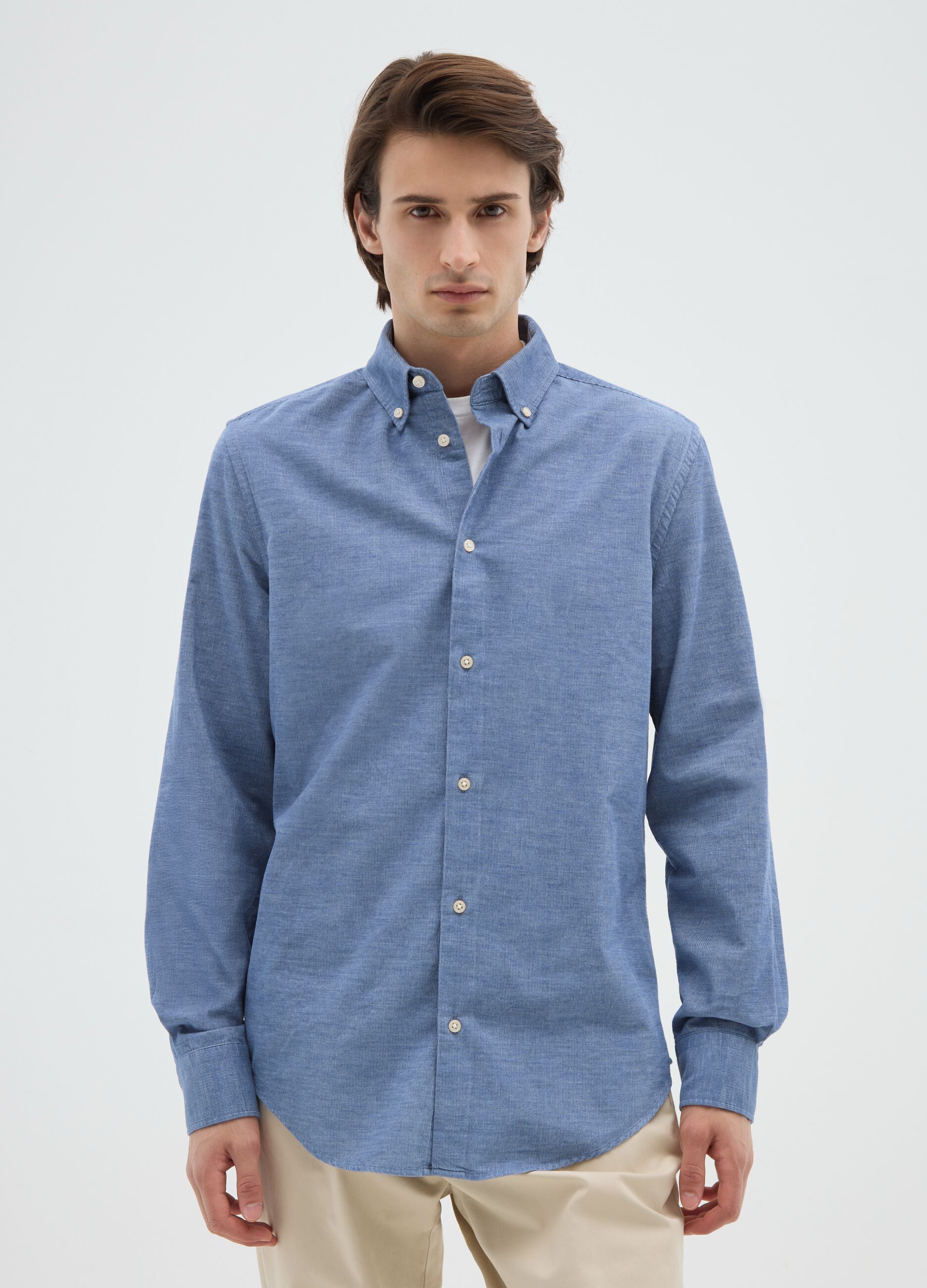 Pure Cotton Blue Regular Fit Shirt