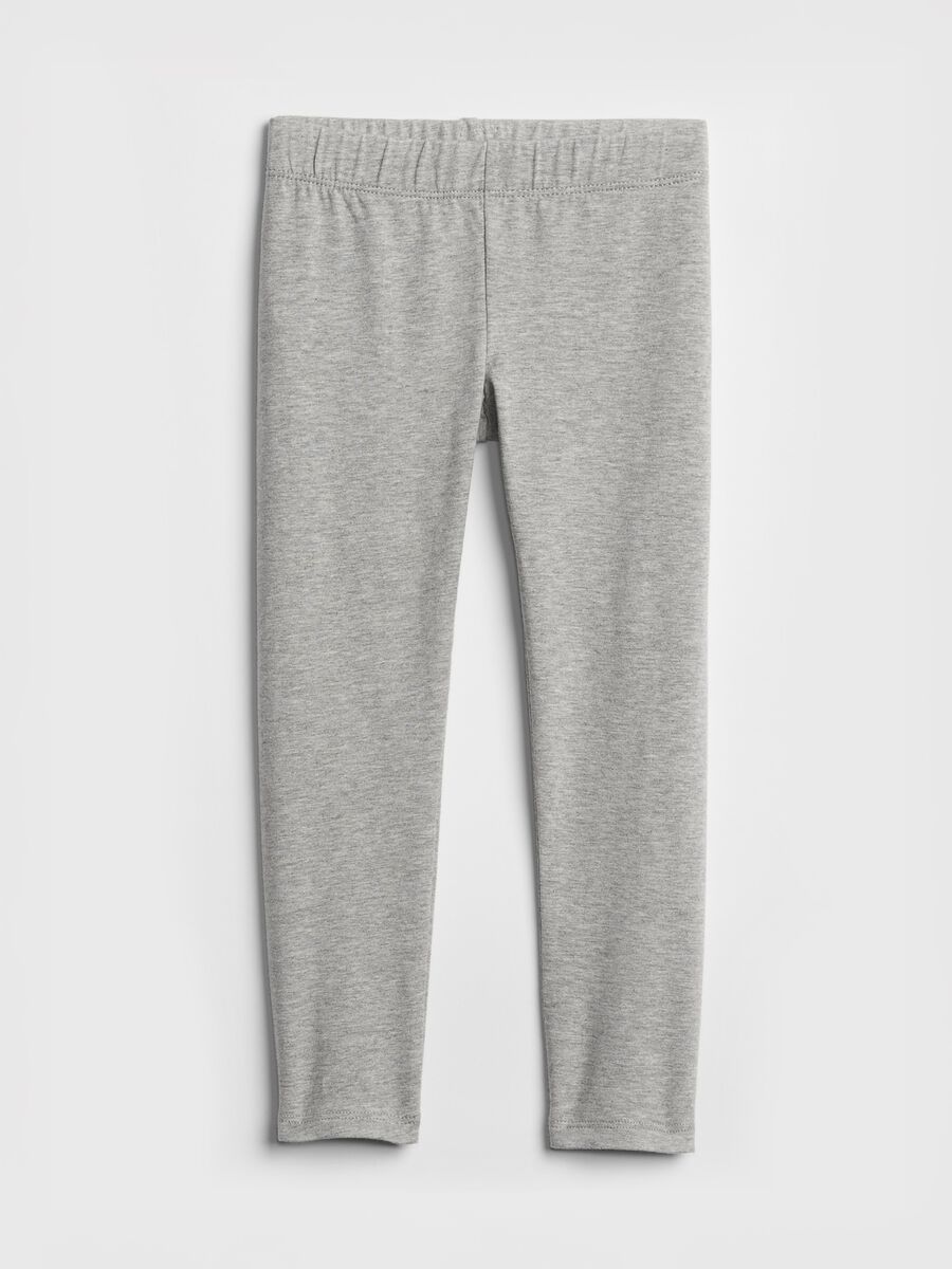 Grey Stretch Cotton Leggings_0