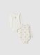 2-pack organic cotton crew-neck bodysuits in ivory white_0