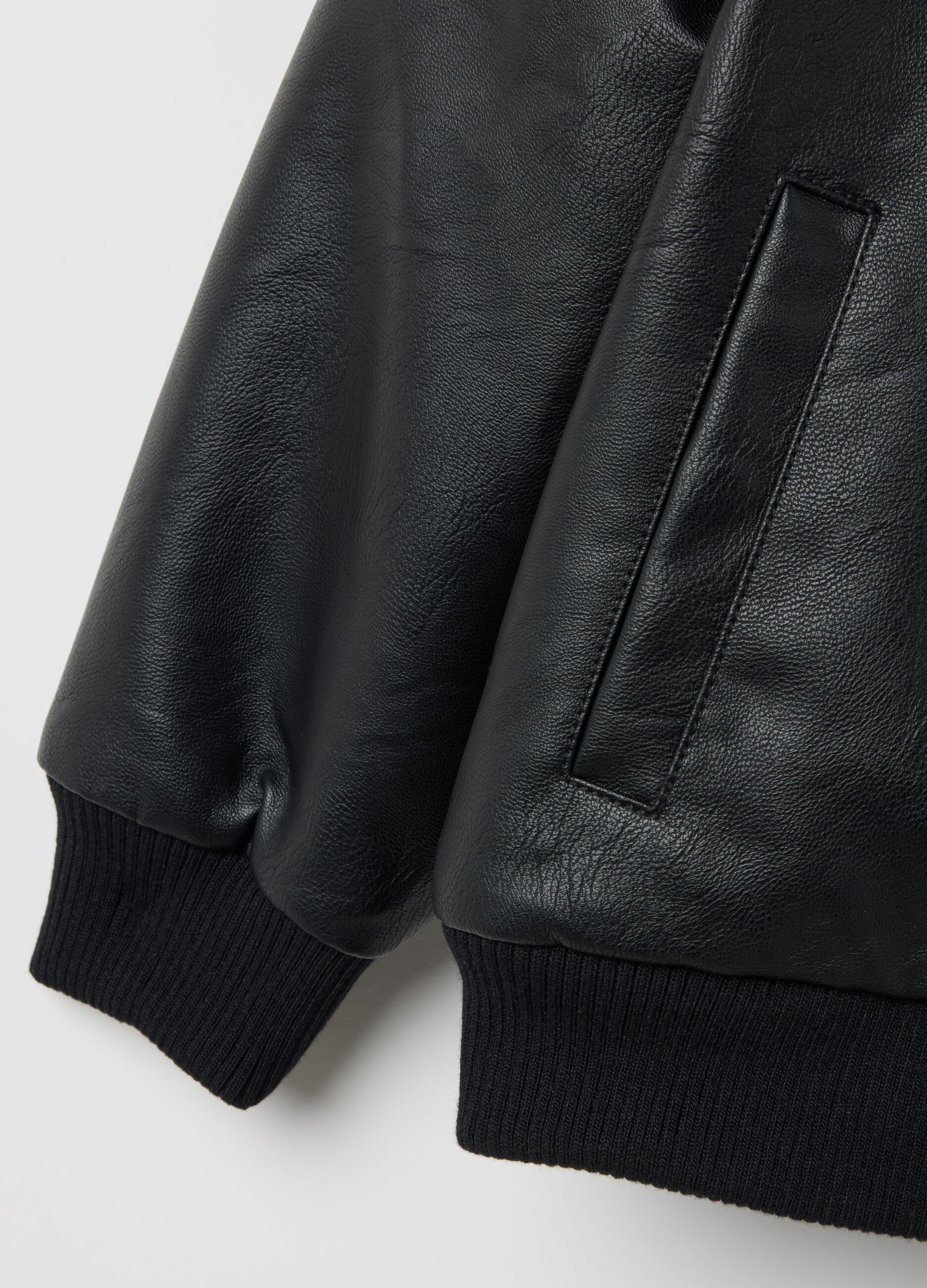 Children's black bomber jacket regular fit