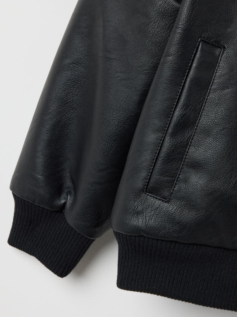 Children's black bomber jacket regular fit_3