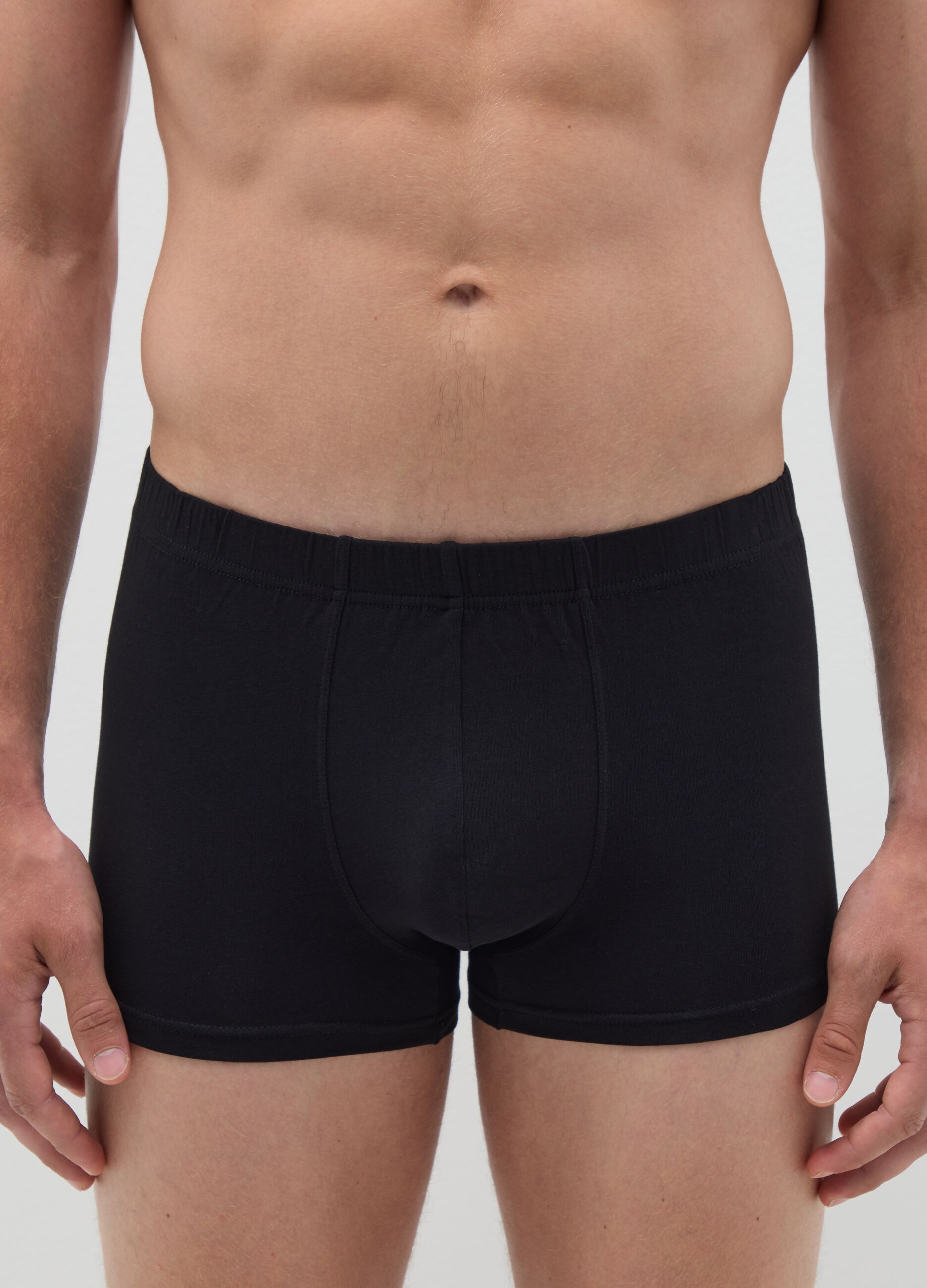 Black cotton regular fit boxer