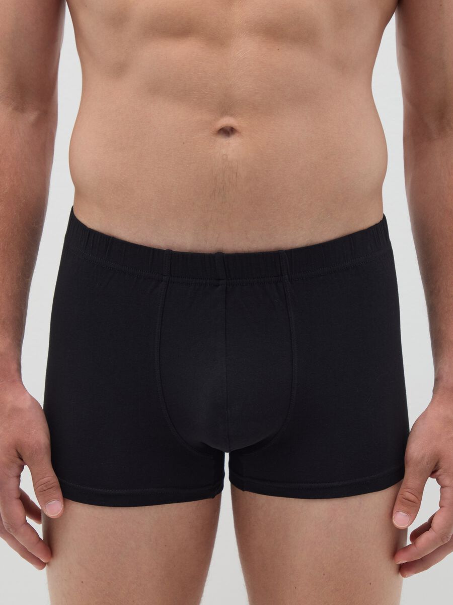 Black cotton regular fit boxer_1