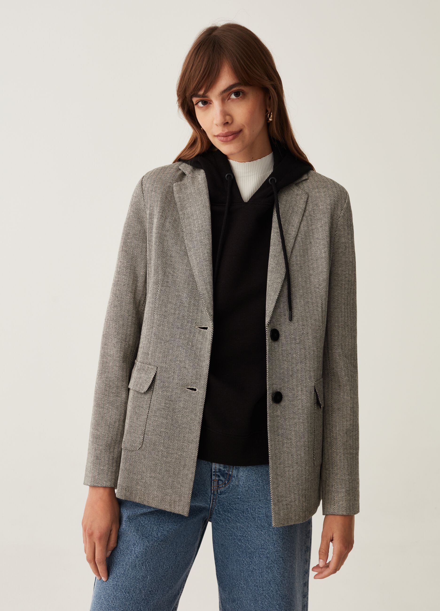 Blazer monopetto con tasche_3