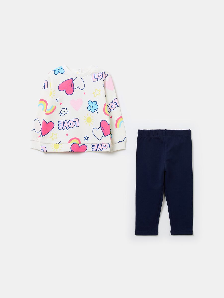 French terry jogging set with print_0