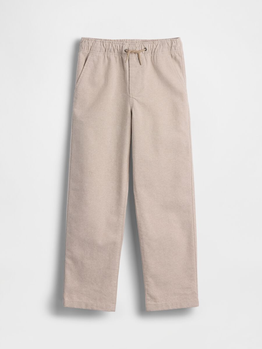 Linen and cotton blend trousers_3
