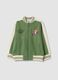 Green oversized cotton-blend sweatshirt with Mario Kart print_0