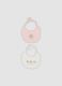 Bipack bavaglini rosa e bianco in puro cotone organico con stampa Disney_0