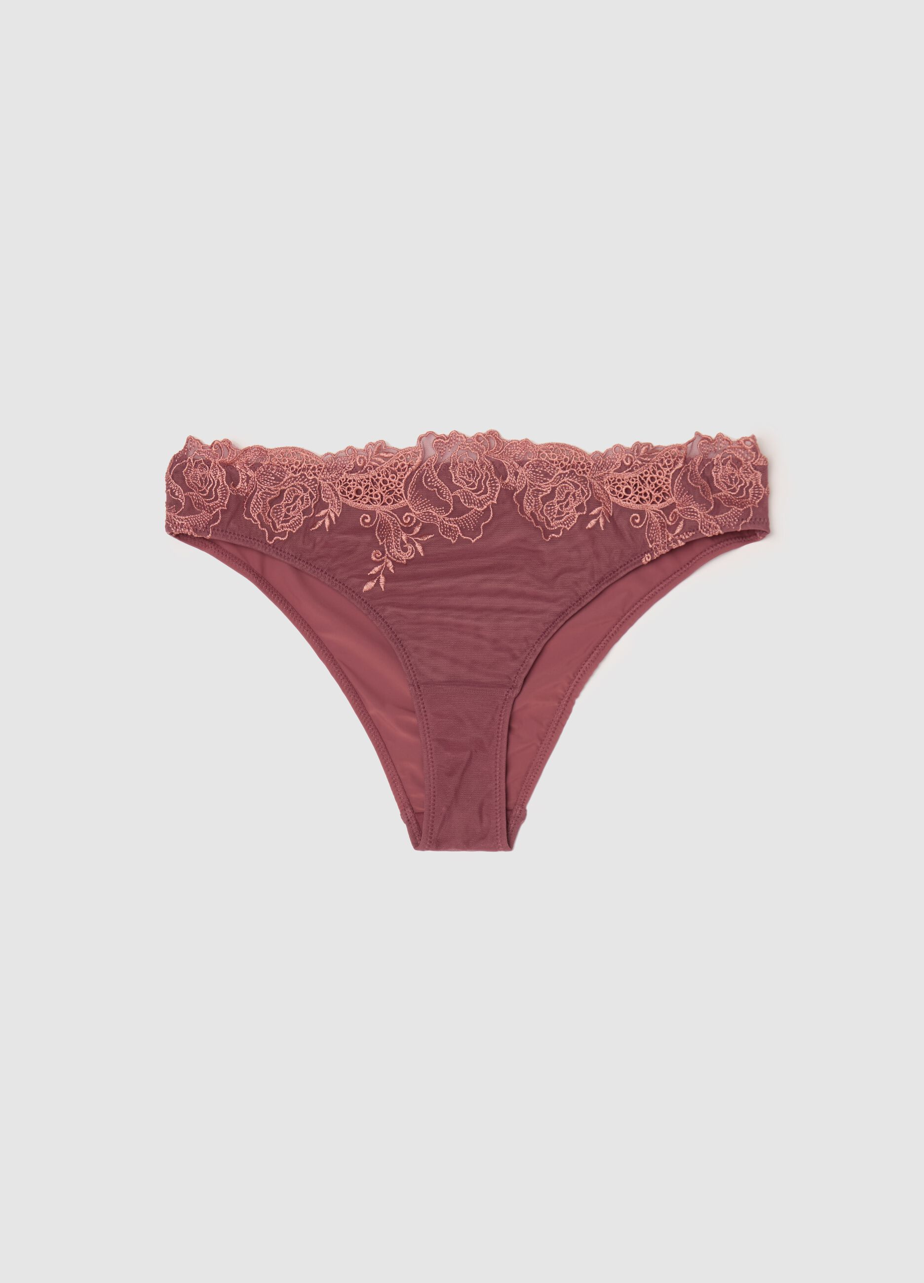 Slip in microfibra con pizzo