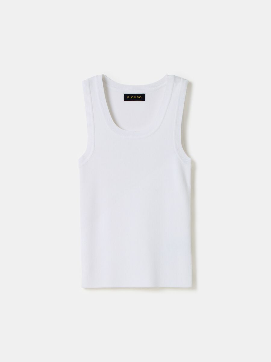 Tank top a costine con scollo rotondo_3