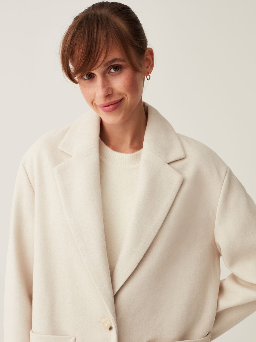 Cappotto lungo monopetto in panno_2
