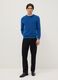 Blue Crew Neck Sweater in Pure Cotton Regular Fit_1