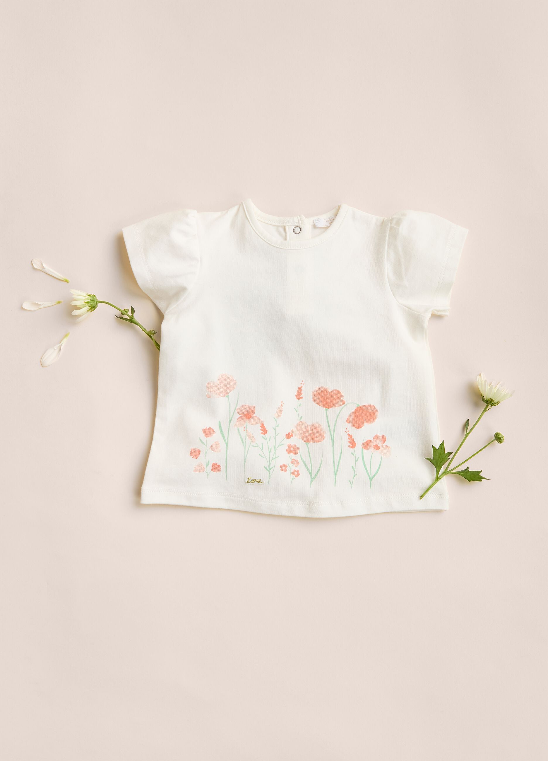 T-shirt in cotone elasticizzato con stampa IANA