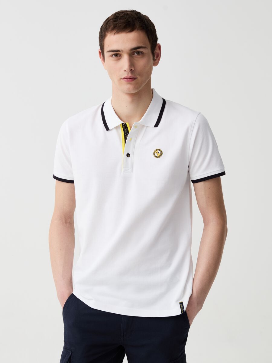 Navigare Sport polo shirt with striped edging_0