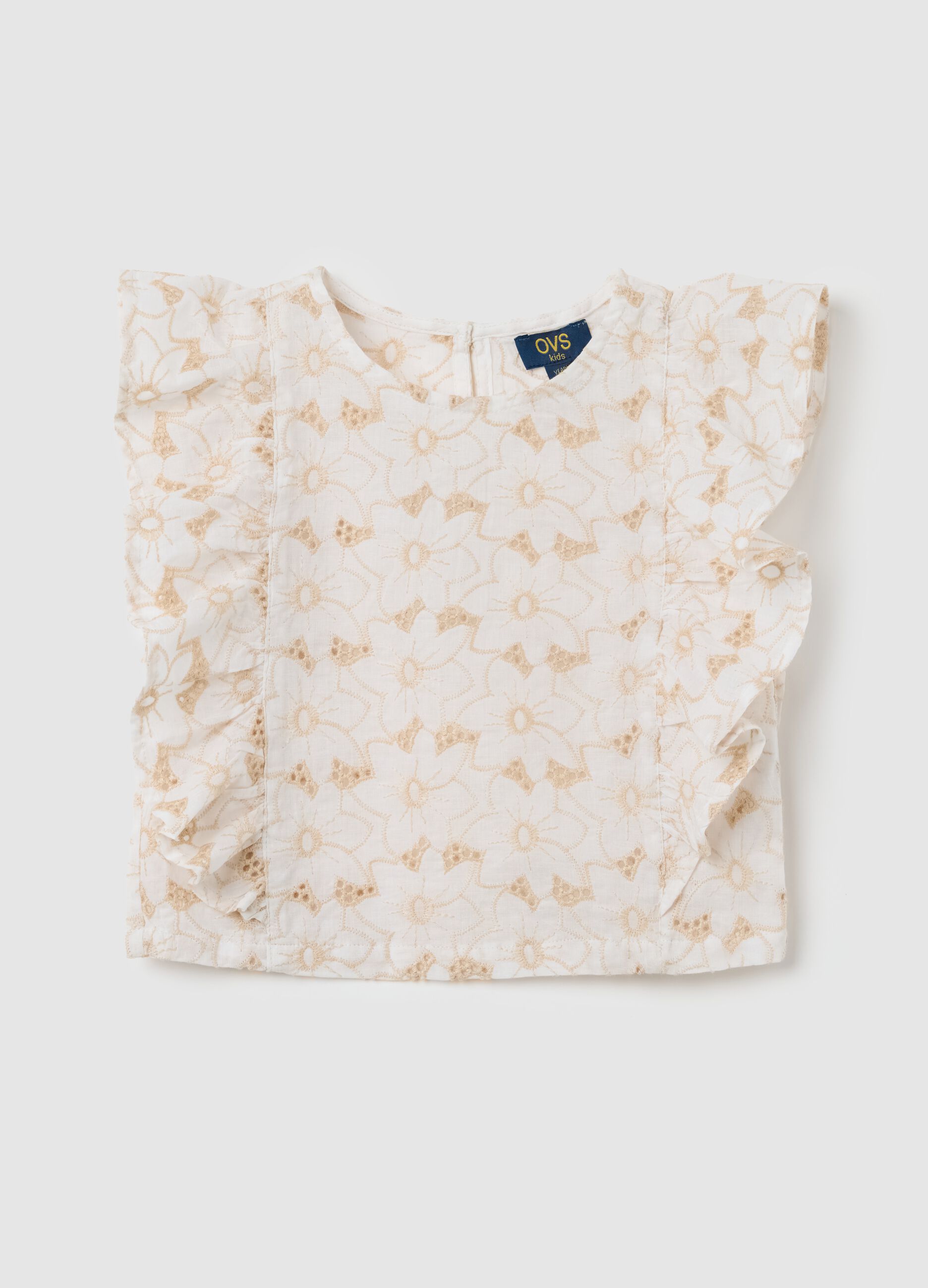 Sleeveless blouse in floral cotton