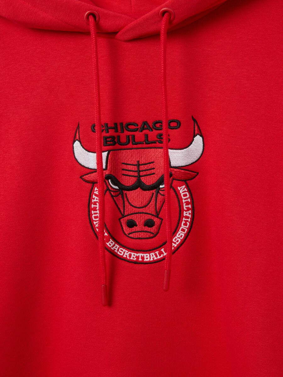 Felpa in misto cotone rossa con logo Chicago Bulls_5