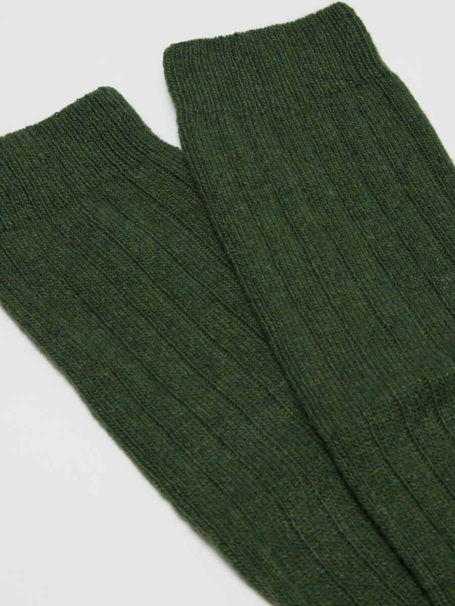 Green Ribbed Long Socks_2