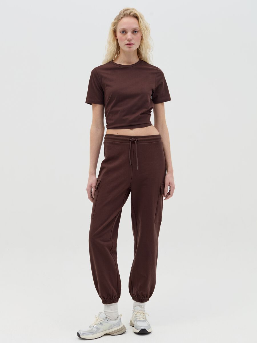 Cargo joggers in fleece_0