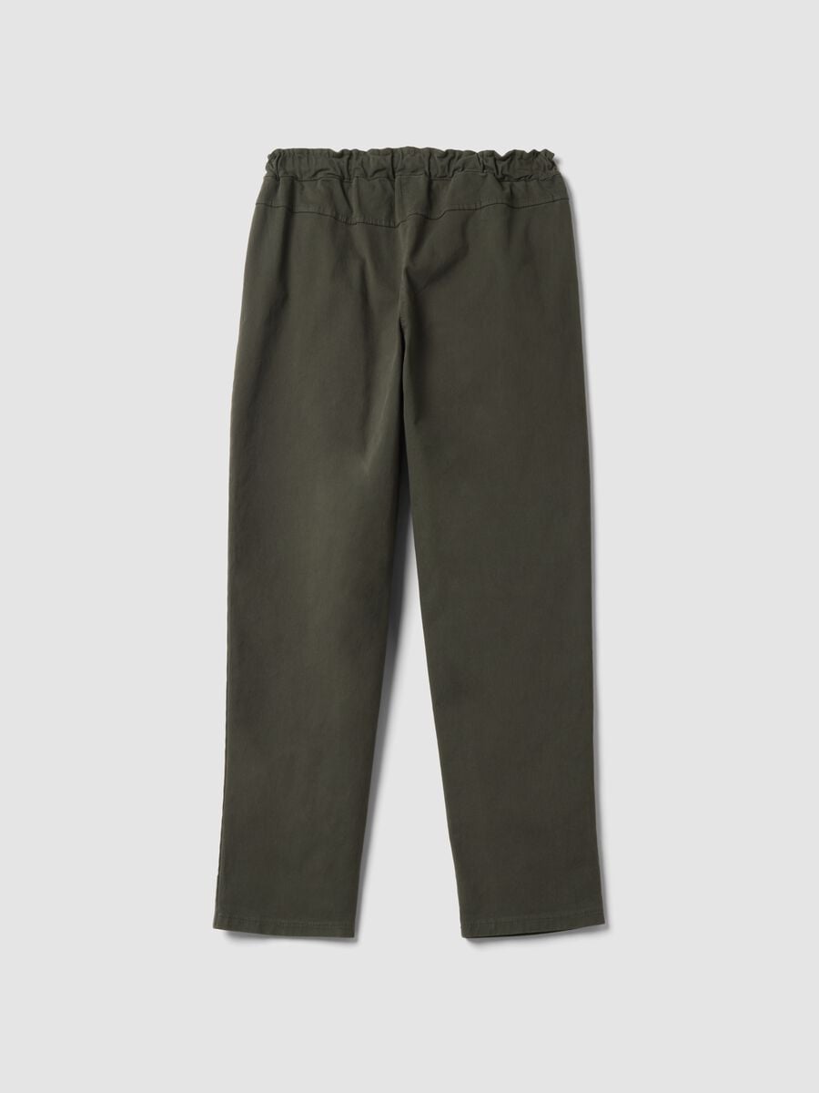 Green regular-fit stretch cotton trousers_2