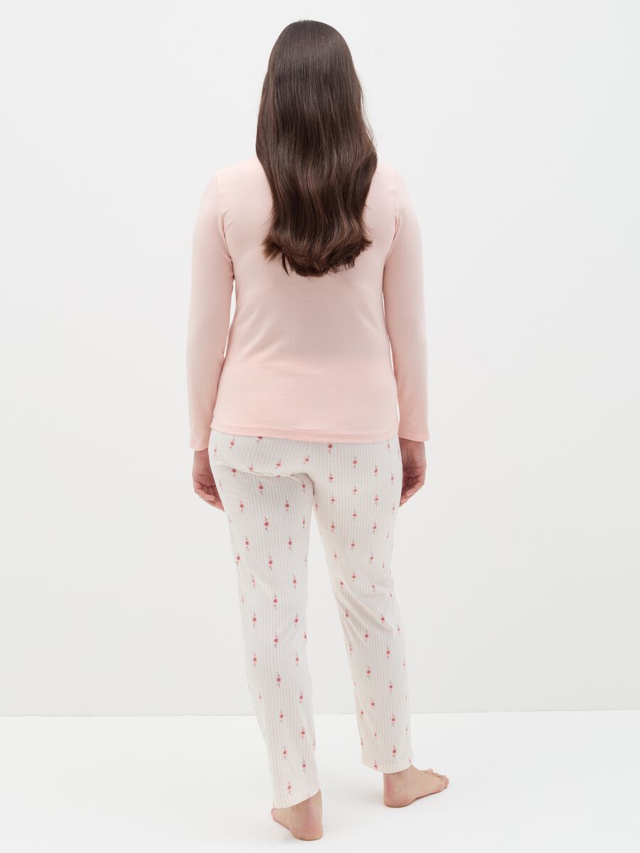 Full-length pyjamas with granddad neckline top_3
