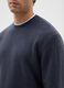 Blue crew neck sweater in regular fit wool blend_3